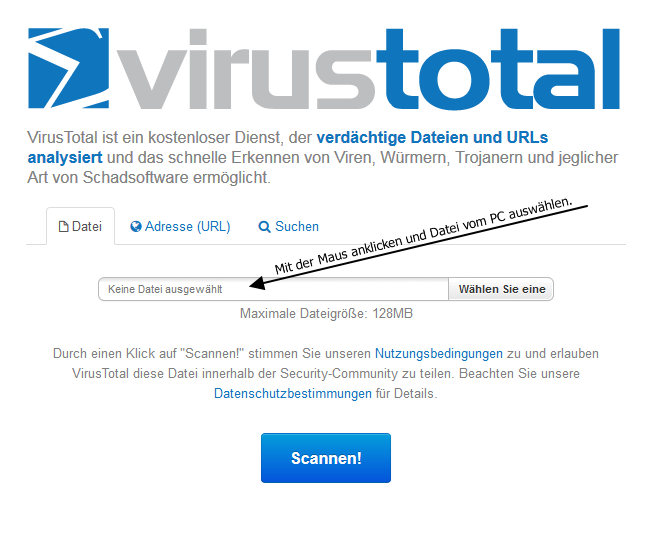 Verdächtige Dateien und Webseiten kostenlos überprüfen.