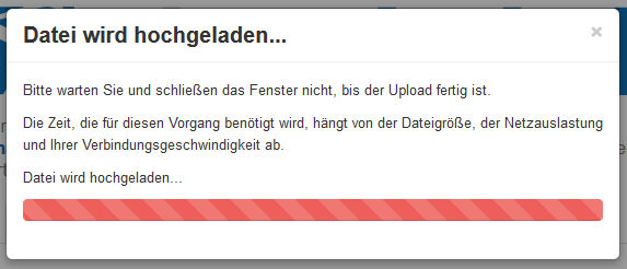 Die Datei wird hochgeladen.