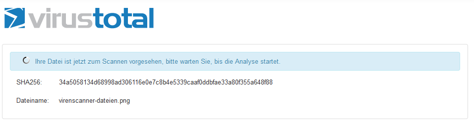 Virenscanner wird gestartet