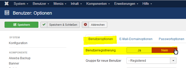 Benutzerregistrierung gegen Spam schützen