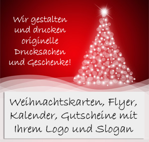 Weihnachtsgrüße für Ihre Kunden mit Ihrem Logo und Ihrem Slogan